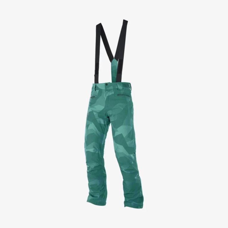 Salomon Edge Men's Ski Pants Green | CA 4X79